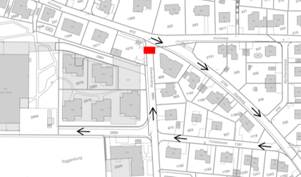 Übersichtsplan Baustelle und Umleitung Rütenenweg