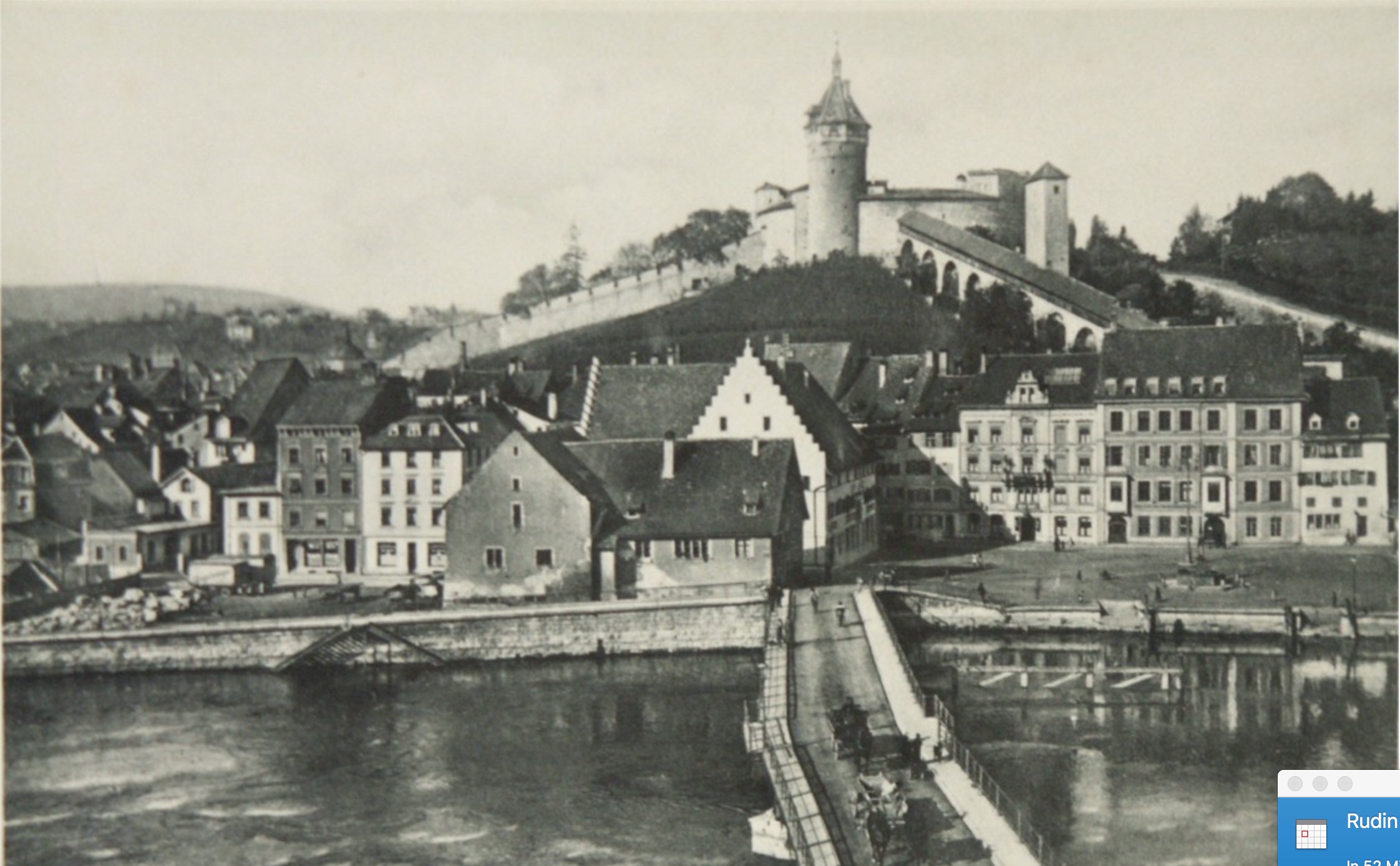 Die Feuerthaler-Brücke um 1900 – die Lebensader der Gemeinde Feuerthalen.